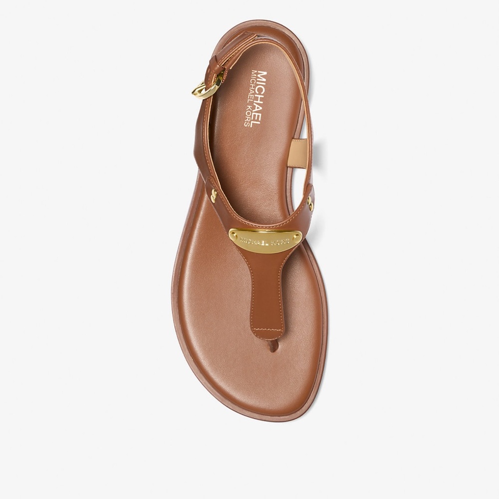 Michael Kors Logo Plate T-Strap Sandal